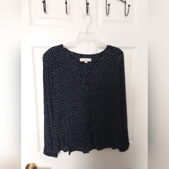 Loft Ladies Medium Navy Blouse - Picture 5 of 6